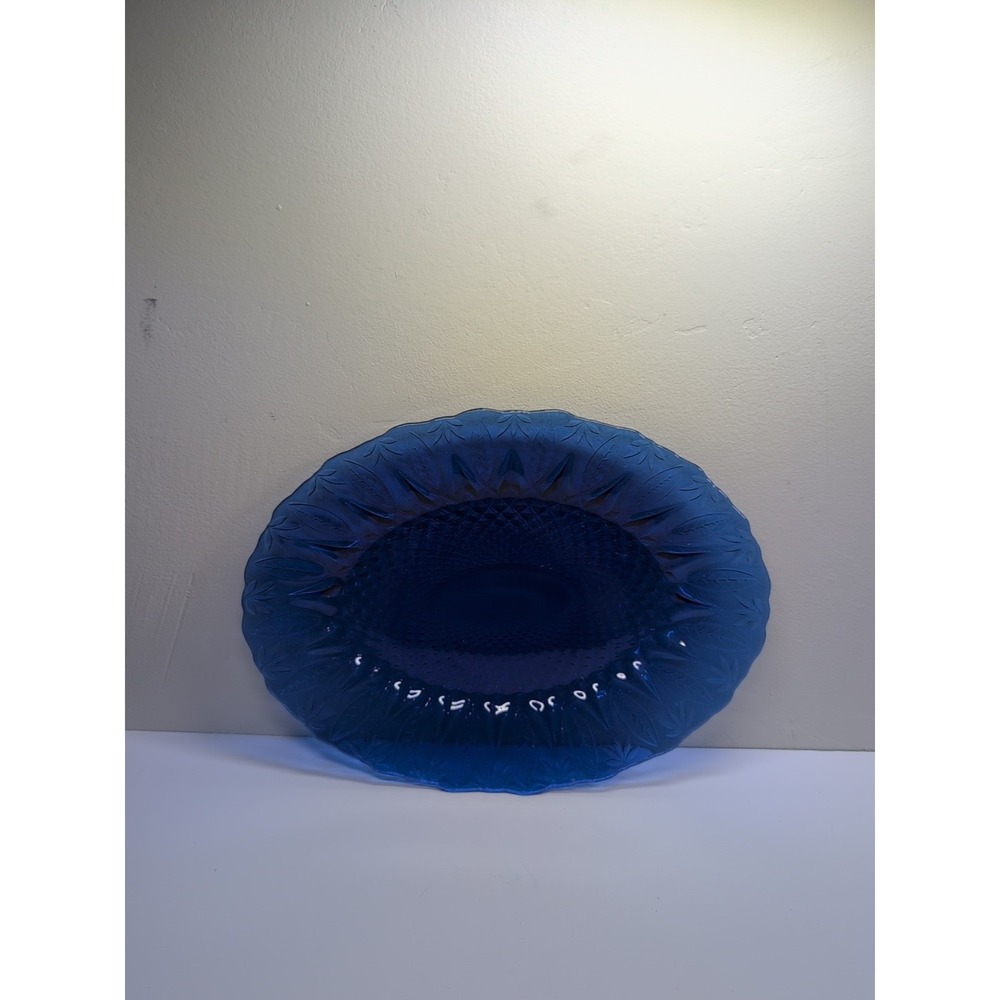Avon Royal Sapphire Collection Oval Serving Platter 13.5" Cobalt Blue France
